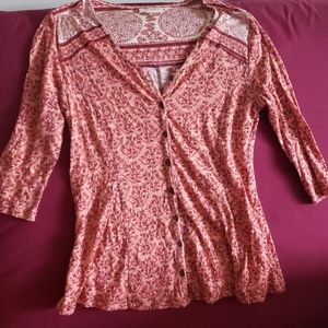 Pink 3/4 sleeve blouse